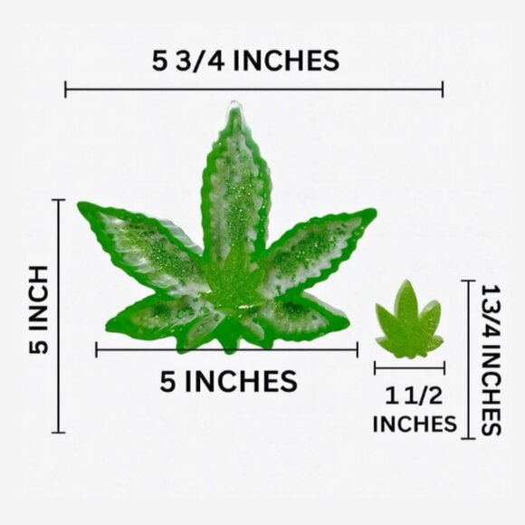 Maple Leaf Ashtray Set Glow in Dark Handmade Resin 1 Large 7 Small Functional - Picture 3 of 4